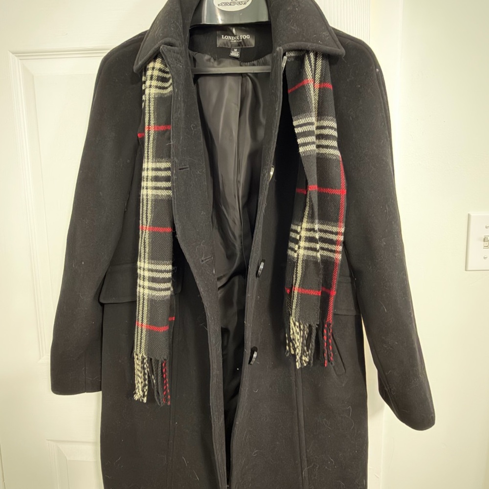 London Fog Wool Black Overcoat